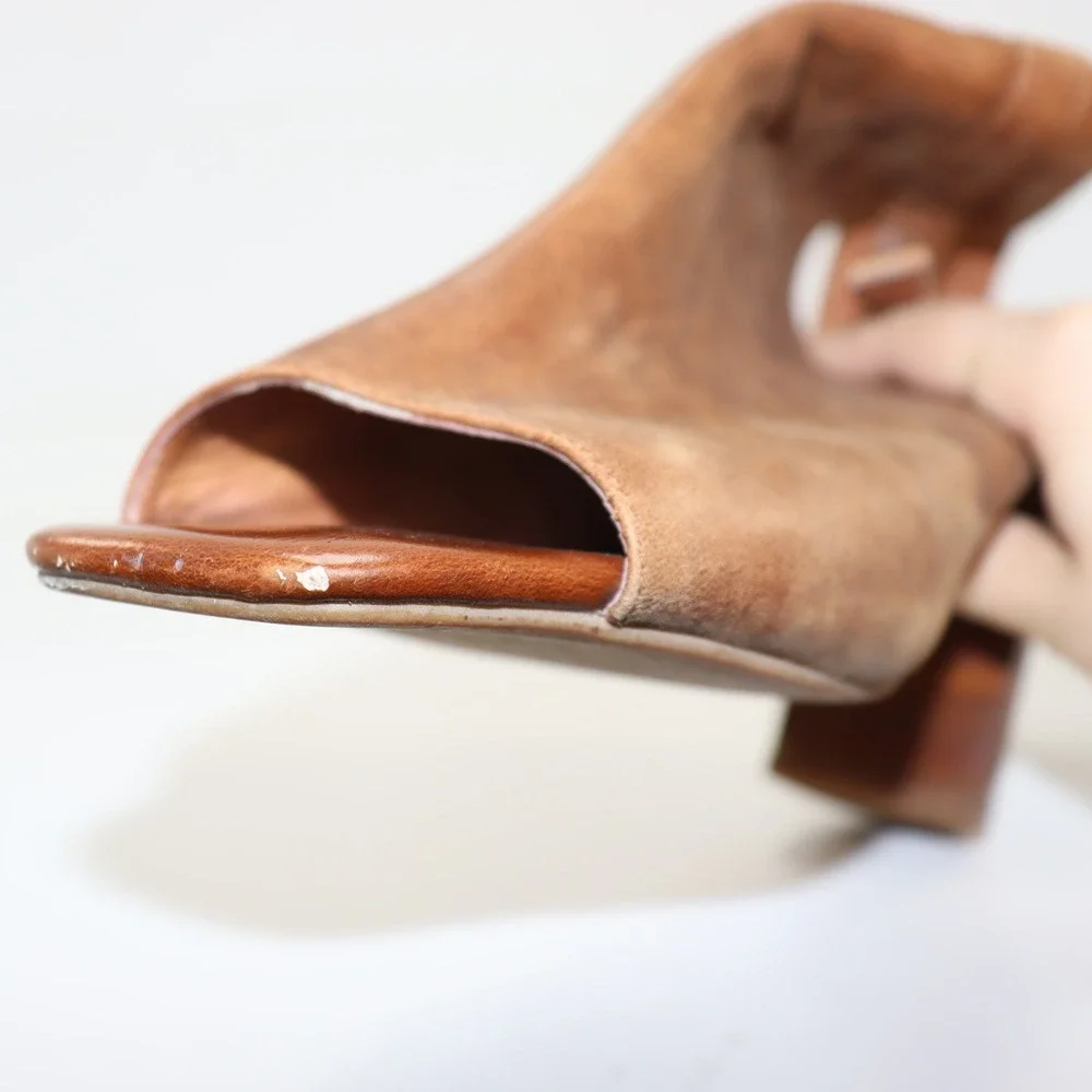 Jeffrey Campbell Ibiza Last Heels 8.5 Brown Womens Boho Sandal